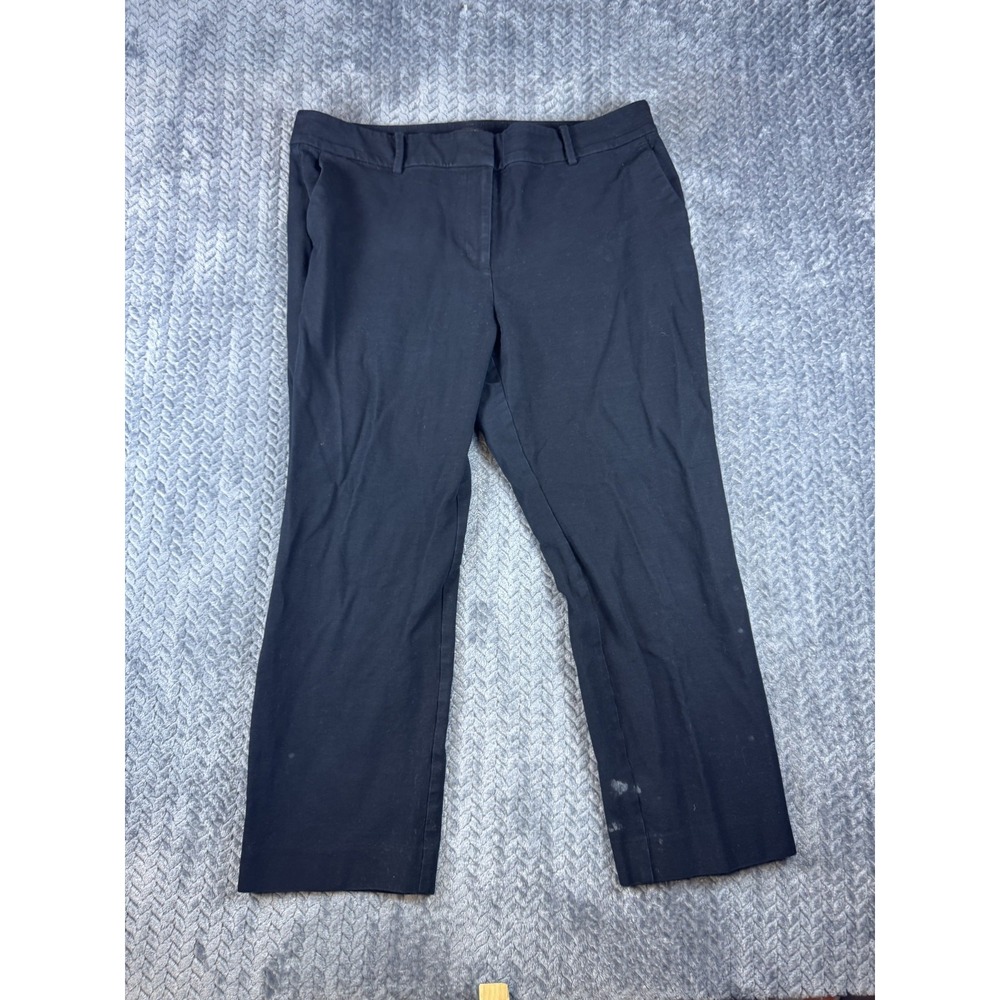 Ann Taylor Factory Dress Pants Womens 14 Black Stretch Pockets Flat Front Formal